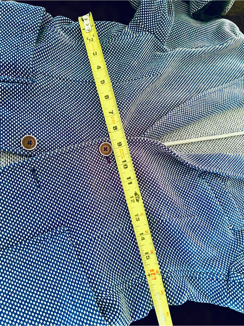 Woven Stretch ZARA Blue Patterned Men's Jacket - Picture 9 of 11
